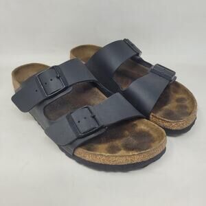 Birkenstock Arizona Sandals EU40 US9 Black Birko Flor Comfort Slides Sip On